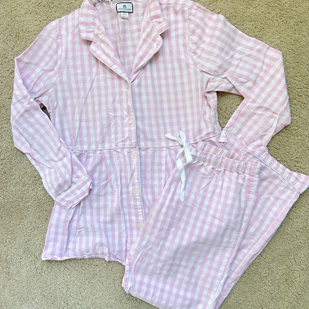 Petite Plume Pink Gingham Maternity Pajamas